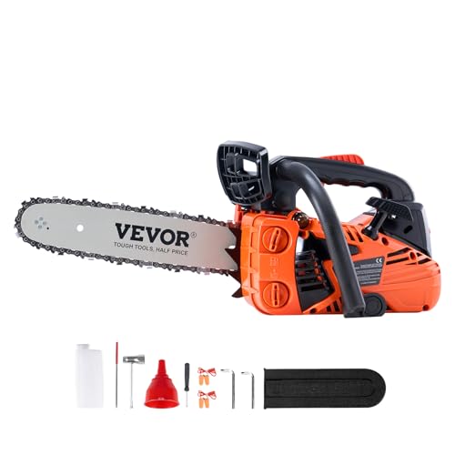 VEVOR Benzin Kettensäge, 25,4 CC, 30 cm Schwertlänge, 1,2 PS, benzinbetriebene Motorsäge, handgeführte kabellose Motorkettensäge zum Ästern von Bäumen, Baumschnitt, Roden, Fällen von Wäldern VEVOR Benzin Kettensäge, 25,4 CC, 30 cm Schwertlänge, 1,2 PS, benzinbetriebene Motorsäge, handgeführte kabellose Motorkettensäge zum Ästern von Bäumen, Baumschnitt, Roden, Fällen von Wäldern von VEVOR