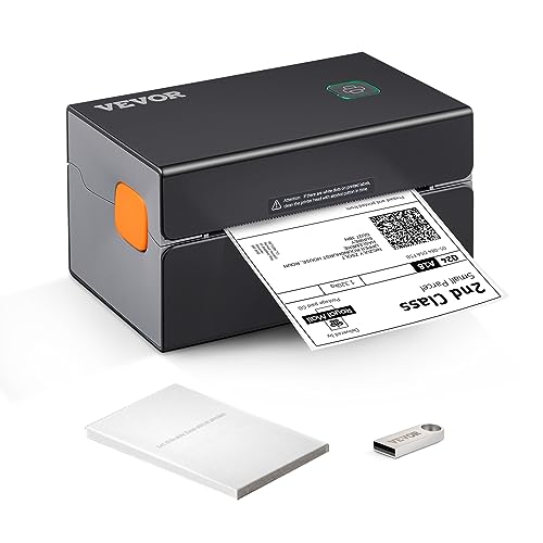 VEVOR Bluetooth Etikettendrucker HD(300DPI), DHL Etikettendrucker mit USB-Anschluss und Automatische Erkennung von Etiketten, Unterstützt Windows/MacOS/Linux, Geeignet für Amazon, Ebay, Etsy, etc von VEVOR