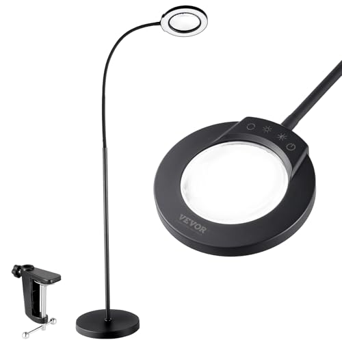 VEVOR Bodenlupe Standlupe 5-fache Standlupe mit Licht, höhenverstellbare Standlupe mit Licht, 12 W Flexibler Schwanenhals, 3-in-1-LED 5 Farbmodi, Lupenleuchte für Lesen Senioren Hobbys Basteln VEVOR Bodenlupe Standlupe 5-fache Standlupe mit Licht, höhenverstellbare Standlupe mit Licht, 12 W Flexibler Schwanenhals, 3-in-1-LED 5 Farbmodi, Lupenleuchte für Lesen Senioren Hobbys Basteln von VEVOR