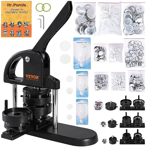 VEVOR Buttonmaschine Knopfmachermaschine 25/32/58mm, Badge Punch Press, Buttonpresse, DIY Badge Press Machine Button Badge Maker für Personalisiertes Abzeichen inkl. Zauberbuch VEVOR Buttonmaschine Knopfmachermaschine 25/32/58mm, Badge Punch Press, Buttonpresse, DIY Badge Press Machine Button Badge Maker für Personalisiertes Abzeichen inkl. Zauberbuch von VEVOR