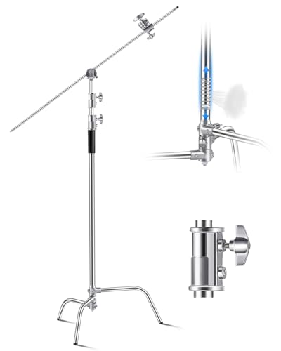 VEVOR C-Ständer mit Auslegerarm, max. Höhe 330 cm, Robustes Foto-Lichtstativ aus Edelstahl mit Einstellbarer Höhe von 1463 bis 2987 mm, 2 Griffköpfe für Studio-Monolicht, Softbox, Reflektor VEVOR C-Ständer mit Auslegerarm, max. Höhe 330 cm, Robustes Foto-Lichtstativ aus Edelstahl mit Einstellbarer Höhe von 1463 bis 2987 mm, 2 Griffköpfe für Studio-Monolicht, Softbox, Reflektor von VEVOR