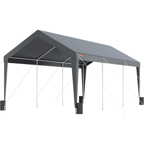 VEVOR Carport Hochleistungs 3x6x2,8m Auto Vordach Outdoor Garage Shelter mit 8 verstärkten Stangen und 4 beschwerten Taschen UV-beständig wasserdicht Auto Garage Zelt für Party Garten Boot dunkelgrau VEVOR Carport Hochleistungs 3x6x2,8m Auto Vordach Outdoor Garage Shelter mit 8 verstärkten Stangen und 4 beschwerten Taschen UV-beständig wasserdicht Auto Garage Zelt für Party Garten Boot dunkelgrau von VEVOR
