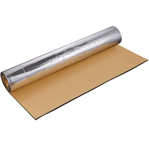 VEVOR Dämmmatte Auto 1,5m² Antidröhnmatte 1520x1000mm Fahrzeugdämmung 400mil (10mm) Stärke Aluminium-Folie Schallschutzmatte Hitzebeständig Lärmschutz Akustikdämmung Geräuschdämmung 1xRolle von VEVOR