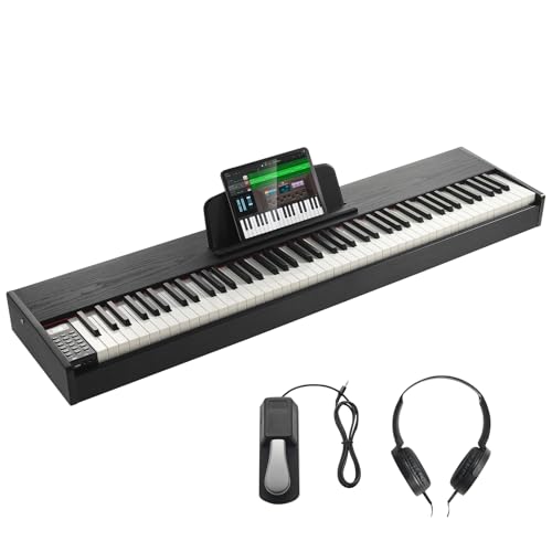 VEVOR Digitalpiano, 88 Tasten, Elektrisches Klavier, Doppeltastatur und Lautsprecher mit Sustain-Pedal, Kopfhörer, 200 Töne und Rhythmen, unterstützt Bluetooth/USB/MIDI, für Anfänger und Lehrer von VEVOR