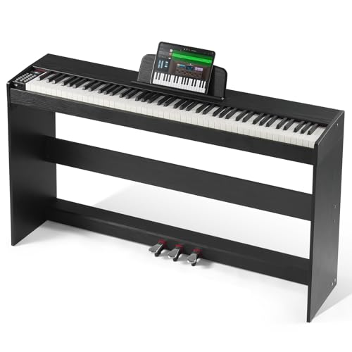 VEVOR Digitalpiano, 88 Tasten, Elektrisches Klaviere, Doppeltastatur und Lautsprecher, einfache Gehäusehalterung mit Kopfhörer, 200 Töne und Rhythmen, unterstützt Bluetooth/USB/MIDI, für Anfänger von VEVOR