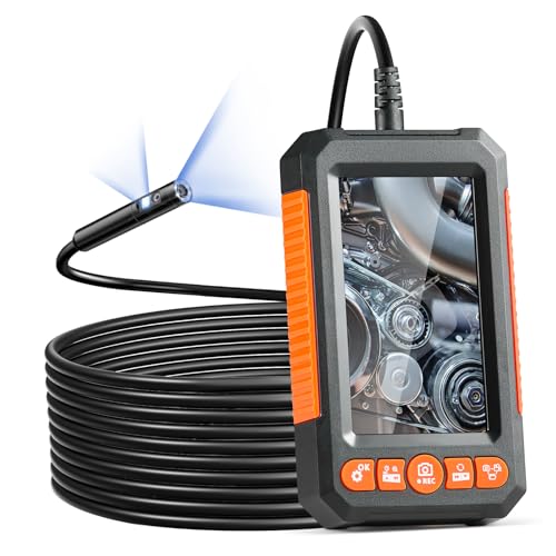 VEVOR Endoskopkamera mit 8+1 Lichtern Industrie-Endoskop mit Doppellinse 4,3-Zoll-Bildschirm 1080P-Inspektionskamera, 4-facher Zoom IP67 wasserdicht Ideal für Auto Sanitär (5 m Kabel 32 GB Karte) von VEVOR