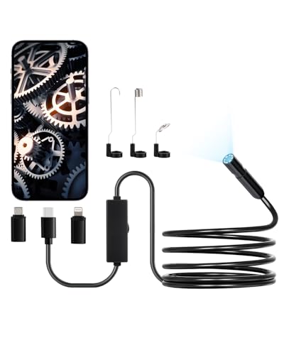 VEVOR Endoskopkamera mit Licht, 1920P HD-Endoskop für Android & iOS, Inspektionskamera mit 8 LED-Leuchten & 3 m langem Kabel, 2-facher Zoom, wasserdichte IP67-Kanalkamera für Auto & Sanitär VEVOR Endoskopkamera mit Licht, 1920P HD-Endoskop für Android & iOS, Inspektionskamera mit 8 LED-Leuchten & 3 m langem Kabel, 2-facher Zoom, wasserdichte IP67-Kanalkamera für Auto & Sanitär von VEVOR