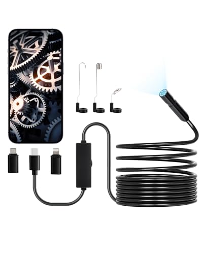 VEVOR Endoskopkamera mit Licht, 1920P HD-Endoskop für Android & iOS, Inspektionskamera mit 8 LED-Leuchten & 5 m langem Kabel, 2-fachem Zoom, wasserdichte IP67-Kanalkamera für Auto & Sanitär VEVOR Endoskopkamera mit Licht, 1920P HD-Endoskop für Android & iOS, Inspektionskamera mit 8 LED-Leuchten & 5 m langem Kabel, 2-fachem Zoom, wasserdichte IP67-Kanalkamera für Auto & Sanitär von VEVOR