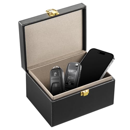 VEVOR Faraday Box Signalblockierungsbox aus PU-Leder, Schutzschild für schlüssellosen Schlüsselanhänger für WLAN RFID GPS Bluetooth 5G, Diebstahlschutzbox 160 x 130 x 93 mm Schwarz VEVOR Faraday Box Signalblockierungsbox aus PU-Leder, Schutzschild für schlüssellosen Schlüsselanhänger für WLAN RFID GPS Bluetooth 5G, Diebstahlschutzbox 160 x 130 x 93 mm Schwarz von VEVOR