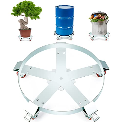 VEVOR Fassroller 250L Transportroller Kohlenstoffstahl Rollbrett Innendurchmesser Ø607mm Fasswagen mit 5 Universalrädern (2 mit Bremsen) Transportwagen zum Transport von Fass bis zu 567kg von VEVOR