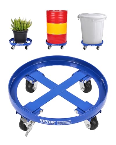 VEVOR Fassroller für 55 Gallonen, 907 kg Tragkraft, Ø615x188mm Transportroller mit Querstreben & 4 Lenkrollen, Kippsicherer Rollwagen für die Handhabung von Fässern im Lager, Blau VEVOR Fassroller für 55 Gallonen, 907 kg Tragkraft, Ø615x188mm Transportroller mit Querstreben & 4 Lenkrollen, Kippsicherer Rollwagen für die Handhabung von Fässern im Lager, Blau von VEVOR