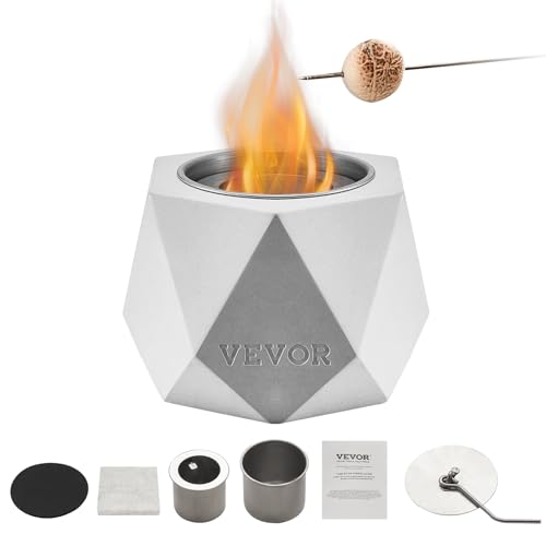 VEVOR Feuerstelle, 125 x 117 x 105 mm, Tischkamin, Dekoration für drinnen & draußen, Feuerschale für Reinigungsalkohol, Smores-Maker, Mini-Feuerkorb für Terrasse & Balkon mit Feuerlöscher, Hellgrau VEVOR Feuerstelle, 125 x 117 x 105 mm, Tischkamin, Dekoration für drinnen & draußen, Feuerschale für Reinigungsalkohol, Smores-Maker, Mini-Feuerkorb für Terrasse & Balkon mit Feuerlöscher, Hellgrau von VEVOR