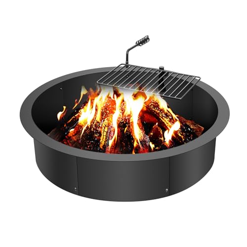 VEVOR Feuerstellenring, Feuerstelleneinsatz mit Grillfeuerring, 35 Zoll Außen-/31 Zoll Innendurchmesser, 8,5 Zoll Höhe, Kohlenstoffstahl-Innenauskleidung, DIY-Lagerfeuerring über/im Boden, für Outdoor VEVOR Feuerstellenring, Feuerstelleneinsatz mit Grillfeuerring, 35 Zoll Außen-/31 Zoll Innendurchmesser, 8,5 Zoll Höhe, Kohlenstoffstahl-Innenauskleidung, DIY-Lagerfeuerring über/im Boden, für Outdoor von VEVOR
