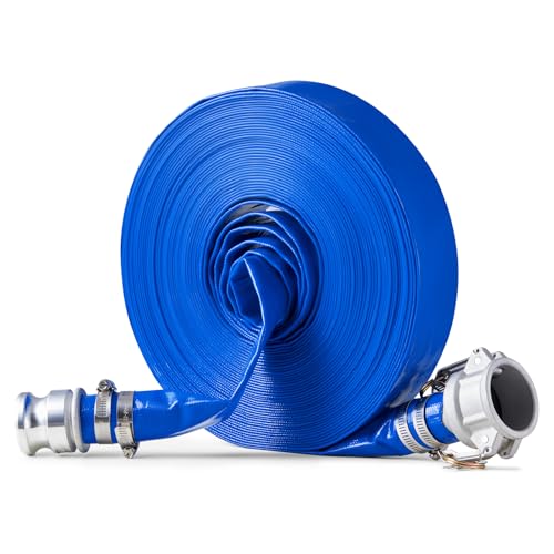 VEVOR Flachschlauch, 38 mm x 30 m, Abwasserschlauch, mit Klemmen, Camlock, Aluminiumbeschlägen, passend für verschiedene Pumpen, zur Abwasseraufbereitung, Wassertransport und weiteren Zwecken VEVOR Flachschlauch, 38 mm x 30 m, Abwasserschlauch, mit Klemmen, Camlock, Aluminiumbeschlägen, passend für verschiedene Pumpen, zur Abwasseraufbereitung, Wassertransport und weiteren Zwecken von VEVOR
