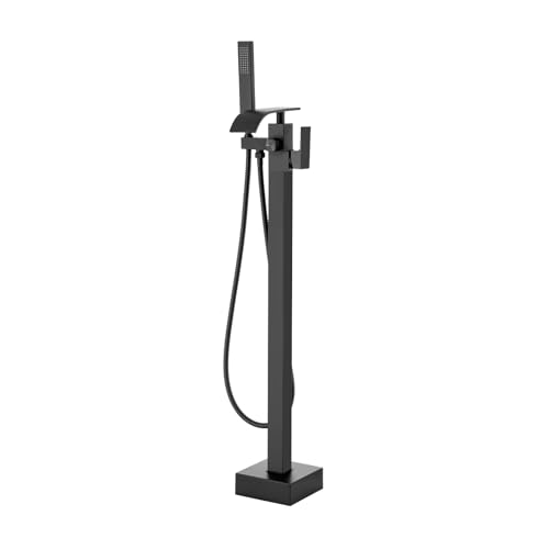 VEVOR Freistehende Badewannenarmatur mit Handbrause, Klassisch Badewannen Armaturen Set Wasserfall, Schwarzer Badewannenhahn 1,61 GPM Durchfluss, Wannenbatterie Badewanne Wasserhahn Duschsystem von VEVOR