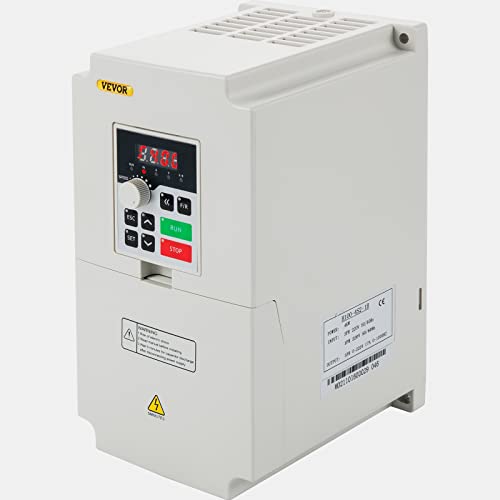 VEVOR Frequenzumrichter 4 kW, Frequenzumrichter 1 oder 3 Phasen, 5,5 PS, Geschwindigkeitsregler VFD -5~40 ℃ in Wickelmaschinen, Mixern, Extrudern, Schneidemaschinen von VEVOR