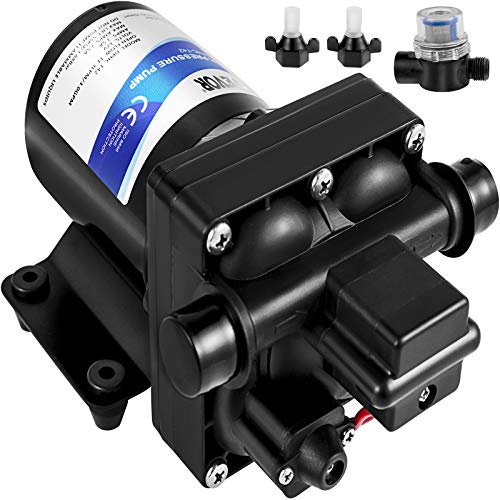 VEVOR Frischwasserpumpe, 12 V Selbstansaugende Sprühpumpe, 3 GPM RV Wasserpumpe, mit Druckschalter 45 PSI Selbstansaugende Wasserpumpe, abnehmbares Sieb 12V Membranpumpe von VEVOR