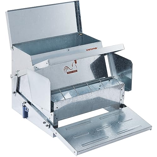VEVOR Futterautomat 11kg Kapazität Hühnerfutterautomat aus verzinktem Stahl Automatische Geflügel-Futterspender mit Magnetverschluss Futterspender Geflügelfutterautomat Futtertrog VEVOR Futterautomat 11kg Kapazität Hühnerfutterautomat aus verzinktem Stahl Automatische Geflügel-Futterspender mit Magnetverschluss Futterspender Geflügelfutterautomat Futtertrog von VEVOR