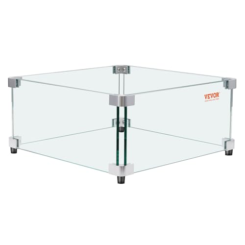 VEVOR Gas-Feuerstellen-Windschutz für quadratischen Feuertisch 543x543x191mm gehärteter Windschutz für Feuerstellen 8mm Dicker quadratischer Glasschutz Glasscheibe mit Harter Eckhalterung und Füßen VEVOR Gas-Feuerstellen-Windschutz für quadratischen Feuertisch 543x543x191mm gehärteter Windschutz für Feuerstellen 8mm Dicker quadratischer Glasschutz Glasscheibe mit Harter Eckhalterung und Füßen von VEVOR