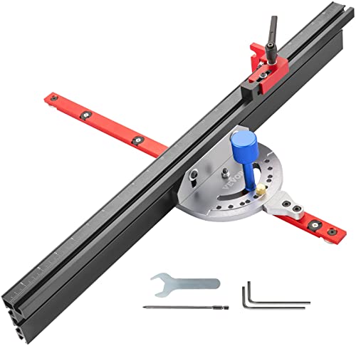 VEVOR Gehrungslehre Tischkreissäge 450mm, Miter Gauge Lasermakierung, Winkel 60° verstellbar, Präzision Ablängen, Winkelanschlag Holzverarbeitung Zubehör, Gehrungsanschlag, Aluminiumlegierung, 2,2 kg von VEVOR