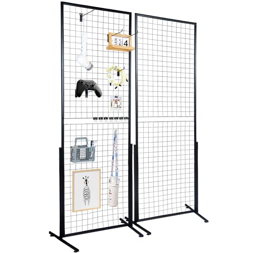 VEVOR Gitter-Wandpaneele 2 Packungen Draht-Gitterwand-Präsentationsregale mit T-Boden, doppelseitige Gitterwandpaneele für Kunsthandwerksshows, Einzelhandelsdisplay mit zusätzlichen Clips und Haken VEVOR Gitter-Wandpaneele 2 Packungen Draht-Gitterwand-Präsentationsregale mit T-Boden, doppelseitige Gitterwandpaneele für Kunsthandwerksshows, Einzelhandelsdisplay mit zusätzlichen Clips und Haken von VEVOR