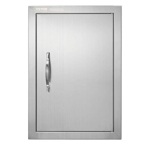 VEVOR Grill-Zugangstür, 355 x 508 mm, Einzelne Außenküchentür, Flächenbündig Montierte Edelstahltür, Vertikale Wandtür mit Griff, für Grillinsel, Grillstation, Außenschrank VEVOR Grill-Zugangstür, 355 x 508 mm, Einzelne Außenküchentür, Flächenbündig Montierte Edelstahltür, Vertikale Wandtür mit Griff, für Grillinsel, Grillstation, Außenschrank von VEVOR