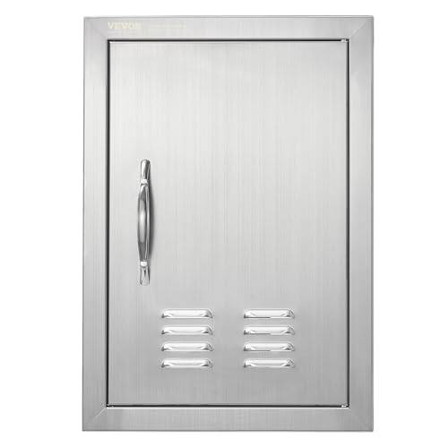 VEVOR Grill-Zugangstür, 356 x 508 mm, Einzelne Außenküchentür, Flächenbündig Montierte Edelstahltür, Vertikale Wandtür mit Griff und Lüftungsschlitzen, für Grillinsel, Grillstation, Außenschrank VEVOR Grill-Zugangstür, 356 x 508 mm, Einzelne Außenküchentür, Flächenbündig Montierte Edelstahltür, Vertikale Wandtür mit Griff und Lüftungsschlitzen, für Grillinsel, Grillstation, Außenschrank von VEVOR