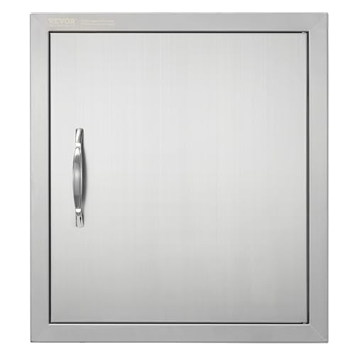 VEVOR Grill-Zugangstür, 457 x 508 mm, Einzelne Außenküchentür, Flächenbündig Montierte Edelstahltür, Vertikale Wandtür mit Griff und Haken, für Grillinsel, Grillstation, Außenschrank VEVOR Grill-Zugangstür, 457 x 508 mm, Einzelne Außenküchentür, Flächenbündig Montierte Edelstahltür, Vertikale Wandtür mit Griff und Haken, für Grillinsel, Grillstation, Außenschrank von VEVOR