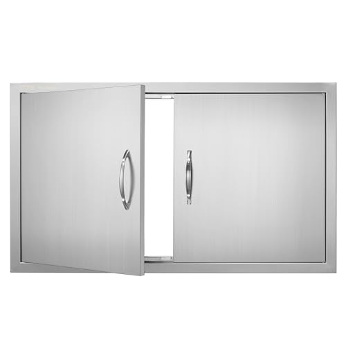 VEVOR Grill-Zugangstür, 915 x 533 x 46 mm, Doppelte Außenküchentür, Flächenbündig Montierte Edelstahltür, Vertikale Wandtür mit Griffen, für Grillinsel, Grillstation, Außenschrank usw. VEVOR Grill-Zugangstür, 915 x 533 x 46 mm, Doppelte Außenküchentür, Flächenbündig Montierte Edelstahltür, Vertikale Wandtür mit Griffen, für Grillinsel, Grillstation, Außenschrank usw. von VEVOR