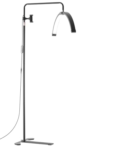 VEVOR Halbmondlicht einstellbare dimmbare LED-Stehlampe (max. 181 cm Höhe), Wimpernlicht für Wimpernverlängerungen, Wimpernlampe mit Telefonhalter & Fernbedienung, für Hautpflege Augenbrauen von VEVOR