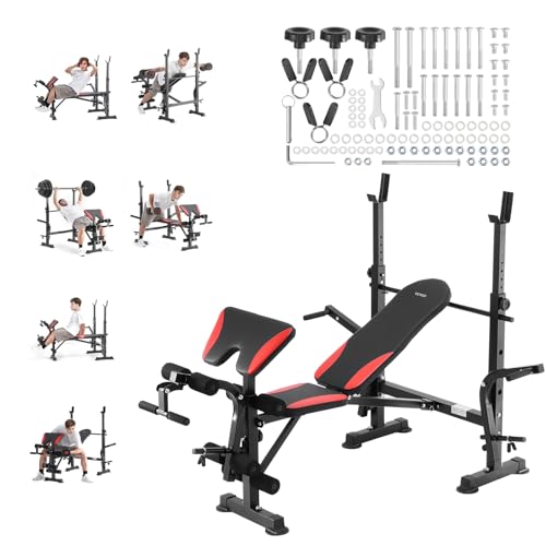 VEVOR Hantelbank-Set verstellbare Trainingsbankpresse Trainingsbank mit Schnellzusammenklappbarkeit & Schnelleinstellung 299 kg belastbar, Sit-up-Bank für Krafttraining im Heim-Fitnessstudio VEVOR Hantelbank-Set verstellbare Trainingsbankpresse Trainingsbank mit Schnellzusammenklappbarkeit & Schnelleinstellung 299 kg belastbar, Sit-up-Bank für Krafttraining im Heim-Fitnessstudio von VEVOR