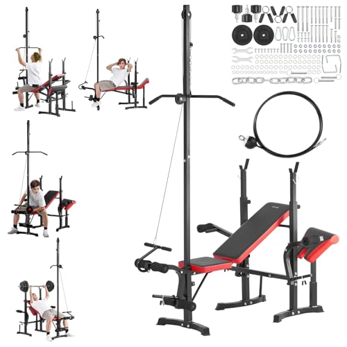 VEVOR Hantelbank multifunktionale verstellbare Bank, 272 kg belastbare Sit-up-Bank für Ganzkörpertraining, Hantelbankdrücken im Heim-Fitnessstudio, flache Universalbank mit Schnellverstellung VEVOR Hantelbank multifunktionale verstellbare Bank, 272 kg belastbare Sit-up-Bank für Ganzkörpertraining, Hantelbankdrücken im Heim-Fitnessstudio, flache Universalbank mit Schnellverstellung von VEVOR