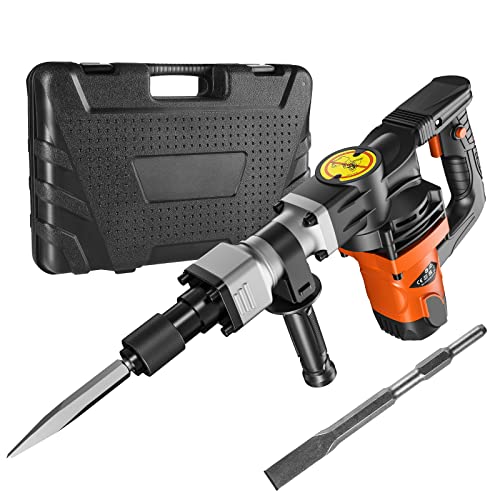 VEVOR Hochleistungs-Betonbrecher Abbruchhammer 1400 W, 19 J Schlagkraft Elektroabbruchhammer, Bohrhammer Betonhammer Stemmhammer 2900 BPM, inkl. Spitzmeißel, Flachmeißel, für Schiefer, Beton usw. VEVOR Hochleistungs-Betonbrecher Abbruchhammer 1400 W, 19 J Schlagkraft Elektroabbruchhammer, Bohrhammer Betonhammer Stemmhammer 2900 BPM, inkl. Spitzmeißel, Flachmeißel, für Schiefer, Beton usw. von VEVOR