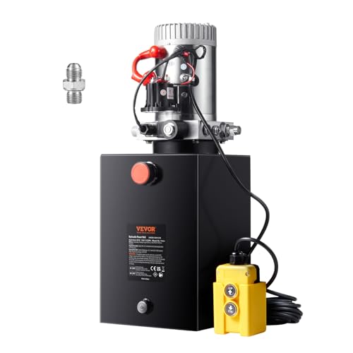 VEVOR Hydraulikpumpe Hydraulikaggregat 12V 11L Hydraulikaggregat 1600 W, Einfachwirkende Hydraulikpumpe Hydraulic Power Pack, 3 Gal Tank Hand Pump Hydraulikaggregat, für Aufzüge, Gabelstapler usw. von VEVOR