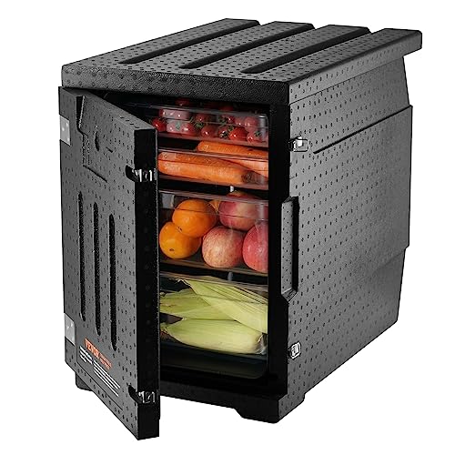 VEVOR Isolierter Thermobox Isolierbox Lebensmittelbehälterträger, 90 L für Catering, LLDPE-Lebensmittelbehälterträger mit Doppelschnallen, Frontlader-Speisewärmer für Restaurant, Kantine usw. von VEVOR