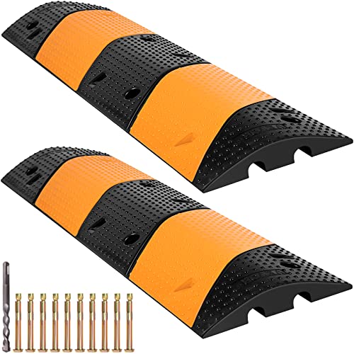VEVOR Kabelbrücke aus Gummi, 2er-Set, 2-Kanal-Bremsschwelle, modulare Bremsschwelle mit Einer Tragkraft von 9980 kg, 102 x 30 x 6 cm Garagen-Bremsschwelle für Asphalt-, Beton- & Kiesauffahrten VEVOR Kabelbrücke aus Gummi, 2er-Set, 2-Kanal-Bremsschwelle, modulare Bremsschwelle mit Einer Tragkraft von 9980 kg, 102 x 30 x 6 cm Garagen-Bremsschwelle für Asphalt-, Beton- & Kiesauffahrten von VEVOR