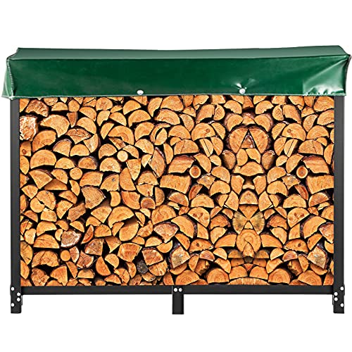 VEVOR Kaminholzregal 2,4 m Outdoor Schwarz Kaminholzregal Ständer Stahl Outdoor Holzregal Kaminholzhalter mit Tragkraft 100 lbs Abdeckung & Kaminbesteck-Set Firewood Log Rack 8ft VEVOR Kaminholzregal 2,4 m Outdoor Schwarz Kaminholzregal Ständer Stahl Outdoor Holzregal Kaminholzhalter mit Tragkraft 100 lbs Abdeckung & Kaminbesteck-Set Firewood Log Rack 8ft von VEVOR