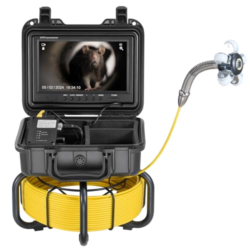 VEVOR Kanalkamera, 30 m, selbstnivellierende Rohrinspektionskamera mit 9 Zoll 1080P HD-Bildschirm, 36-fachem Zoom, IP68 wasserdichte Rohrkamera mit Lichtern-12 LED, 32 GB Karte Endoskop für Kanalrohre von VEVOR