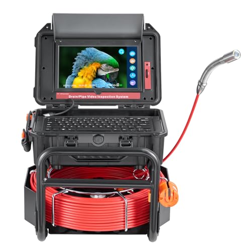 VEVOR Kanalkamera, 50 m, selbstnivellierende Rohrkamera mit 10,1-Zoll-Touchscreen, 512-Hz-Sender & Entfernungszähler, IP67-Rohrinspektionskamera mit 12 LEDs, 32-GB-Karte, Endoskop für Kanalrohre VEVOR Kanalkamera, 50 m, selbstnivellierende Rohrkamera mit 10,1-Zoll-Touchscreen, 512-Hz-Sender & Entfernungszähler, IP67-Rohrinspektionskamera mit 12 LEDs, 32-GB-Karte, Endoskop für Kanalrohre von VEVOR