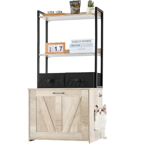 VEVOR Katzenschrank, Katzentoilettenmöbel mit 2-stufigem Regal, Katzenhaus aus Holz für den Innenbereich, Katzenklo Haus bis 60 kg, passend für die meisten Katzentoiletten, 599,4 x 500 x 1270 mm VEVOR Katzenschrank, Katzentoilettenmöbel mit 2-stufigem Regal, Katzenhaus aus Holz für den Innenbereich, Katzenklo Haus bis 60 kg, passend für die meisten Katzentoiletten, 599,4 x 500 x 1270 mm von VEVOR