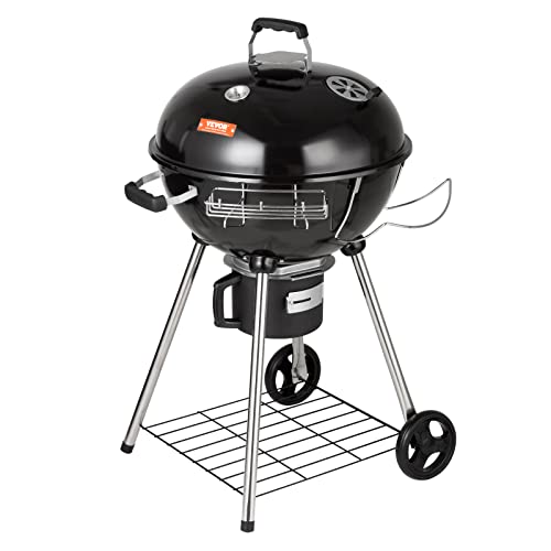 VEVOR Kettle Holzkohlegrill Kugelgrill 56 cm tragbar, Barbecue Kugelgrill mit Deckel, Aschenbecher Picknickgrill mit großer Grillfläche, Holzkohle, Schwarz, 63 x 82 x 88 cm Holzkohle Rundgrill Reise VEVOR Kettle Holzkohlegrill Kugelgrill 56 cm tragbar, Barbecue Kugelgrill mit Deckel, Aschenbecher Picknickgrill mit großer Grillfläche, Holzkohle, Schwarz, 63 x 82 x 88 cm Holzkohle Rundgrill Reise von VEVOR