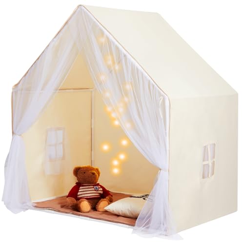 VEVOR Kinderspielzelt, Kinderzelt für Kinder von 1–5 Jahren, Kleinkinderzelt mit Matte und Zeltlampe, Zelt für Kinder mit Fenstern für drinnen und draußen, Jurtenzelt Beige 1 Tür 2 Fenster VEVOR Kinderspielzelt, Kinderzelt für Kinder von 1–5 Jahren, Kleinkinderzelt mit Matte und Zeltlampe, Zelt für Kinder mit Fenstern für drinnen und draußen, Jurtenzelt Beige 1 Tür 2 Fenster von VEVOR