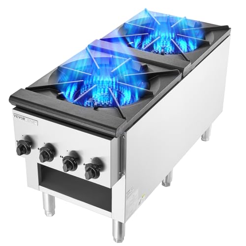 VEVOR Kommerzieller Gasherd Gaskochherd mit Schrank & 2 Brenner, Propan/Erdgas-Kochherd Edelstahl-Gaskochplatte, kommerzielles Kochgerät 460 x 1170 x 610 mm für Restaurants Hotel Café 52 kW VEVOR Kommerzieller Gasherd Gaskochherd mit Schrank & 2 Brenner, Propan/Erdgas-Kochherd Edelstahl-Gaskochplatte, kommerzielles Kochgerät 460 x 1170 x 610 mm für Restaurants Hotel Café 52 kW von VEVOR