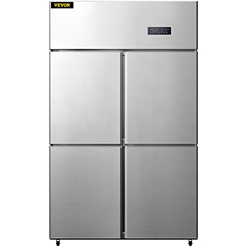 VEVOR Kommerzieller Kühlschrank, 27,5 Cu.Ft aufrechter Kühlschrank, 121,9 cm nebeneinander Gefrierschrank, Edelstahl-Merchandiser-Kühlschränke mit doppelter Temperaturkontrolle von VEVOR