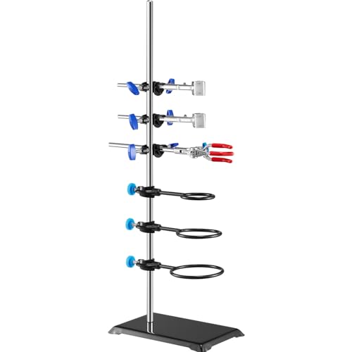 VEVOR Laborständer 60 cm laborstativ Set, Laborständer Halterungen Labor Unterstützung Edelstahl & Gusseisen stativmaterial eingestellbar für Labor Experiment Chemie Physikalische Forschung VEVOR Laborständer 60 cm laborstativ Set, Laborständer Halterungen Labor Unterstützung Edelstahl & Gusseisen stativmaterial eingestellbar für Labor Experiment Chemie Physikalische Forschung von VEVOR