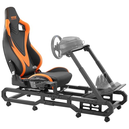 VEVOR Lenkradständer für Logitech G923/G920/G29, robustes Fahrsimulator-Cockpit aus Stahl – Thrustmaster T248P, Lenkradhalterung und Fußpedal verstellbar, maximale Belastung 150 kg VEVOR Lenkradständer für Logitech G923/G920/G29, robustes Fahrsimulator-Cockpit aus Stahl – Thrustmaster T248P, Lenkradhalterung und Fußpedal verstellbar, maximale Belastung 150 kg von VEVOR