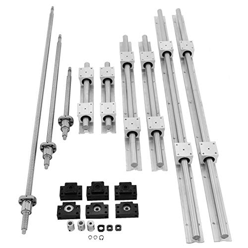 VEVOR Linearschiene SBR20, Linearlager-Gleitset 300, 600,1000 mm Lineare Schienen, Linearlagerschiene mit 3 Kugelumlaufspindeln von C7, Horizontale Linearführung für Automatisierungsmaschinen von VEVOR