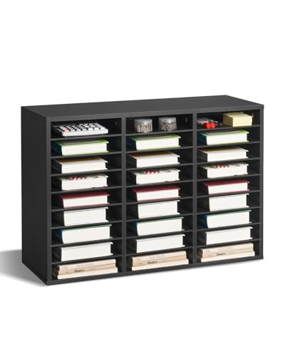 VEVOR Literatur-Organizer Dokumentenablage mit 27 Fächern & herausnehmbaren Regalen, Aktensortierer Briefablage aus Holz, Spanplatte, Aufbewahrung für Büro Klassenzimmer Aktensortierer Schwarz VEVOR Literatur-Organizer Dokumentenablage mit 27 Fächern & herausnehmbaren Regalen, Aktensortierer Briefablage aus Holz, Spanplatte, Aufbewahrung für Büro Klassenzimmer Aktensortierer Schwarz von VEVOR