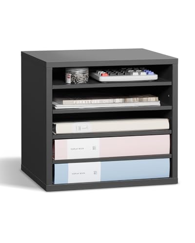 VEVOR Literatur-Organizer Dokumentenablage mit 5 Fächern & einstellbaren Regalen, Aktensortierer Briefablage Dokumentenlager aus Spanplatten und MDF, Aufbewahrung für Büro Klassenzimmer Grau VEVOR Literatur-Organizer Dokumentenablage mit 5 Fächern & einstellbaren Regalen, Aktensortierer Briefablage Dokumentenlager aus Spanplatten und MDF, Aufbewahrung für Büro Klassenzimmer Grau von VEVOR