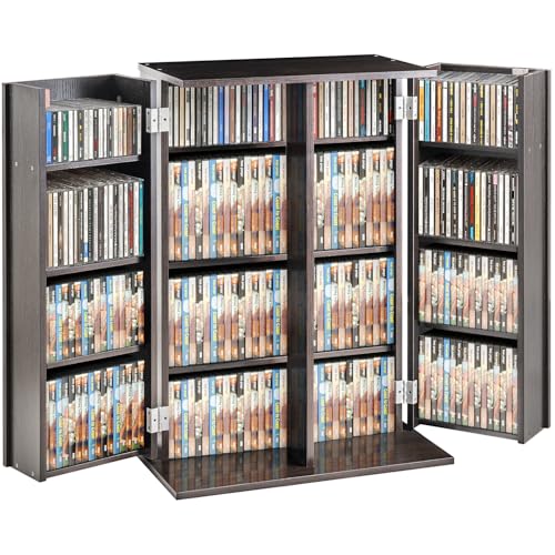 VEVOR Medienaufbewahrungsschrank, DVD Schrank mit Türen und Regalen, CD-Aufbewahrung für bis zu 576 CDs, verstellbares DVD-Regal, Musik, Filme, Videospiele oder Sammlungen - Espresso VEVOR Medienaufbewahrungsschrank, DVD Schrank mit Türen und Regalen, CD-Aufbewahrung für bis zu 576 CDs, verstellbares DVD-Regal, Musik, Filme, Videospiele oder Sammlungen - Espresso von VEVOR